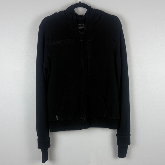 Baubax Cotton Blend Black Travel Zip Up Jacket Size Large - Picture 2 of 15